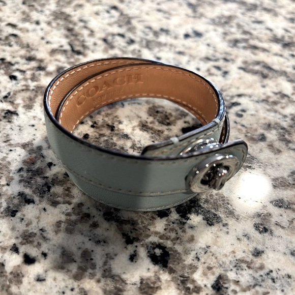 COACH Double Wrap Leather Bracelet